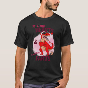 Stealing Hearts Blasting Farts Dinosaur Heart Kids T-Shirt