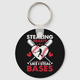 Stealing Hearts Like I Steal Bases2 Keychain