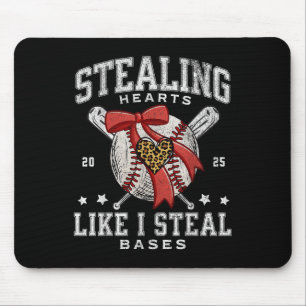 Stealing Hearts Like I Steal Bases Baseball Valent Mouse Pad