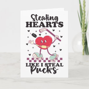 Stealing Hearts Like I Steal Pucks Funny Valentine Card