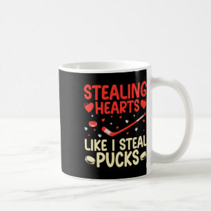Stealing Hearts Like I Steal Pucks Funny Valentine Coffee Mug