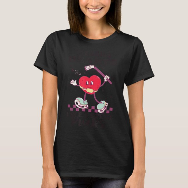 Stealing Hearts Like I Steal Pucks Funny Valentine T-Shirt (Front)