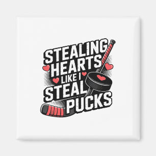 Stealing Hearts Like I Steal Pucks Valentine's Day Magnet