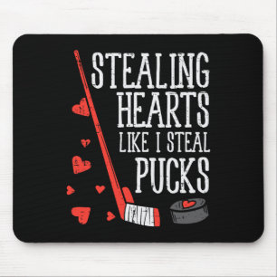 Stealing Hearts Like I Steal Pucks Valentines Day Mouse Pad