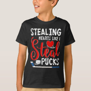 Stealing Hearts Like I Steal Pucks Valentine's Day T-Shirt