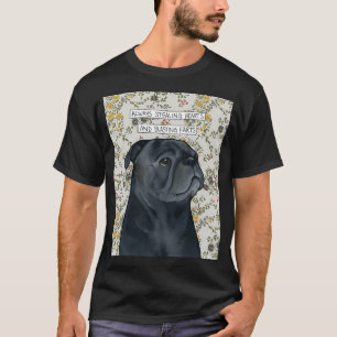 Stealing Hearts, pug dog hand created art T-Shirt