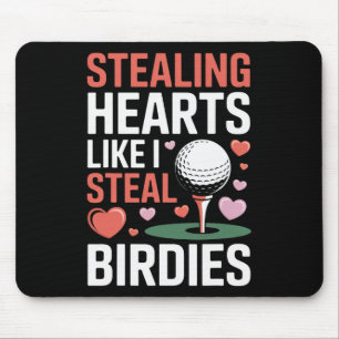 Stealing Hearts - Steal Birdies Cute Kids Golf Val Mouse Pad