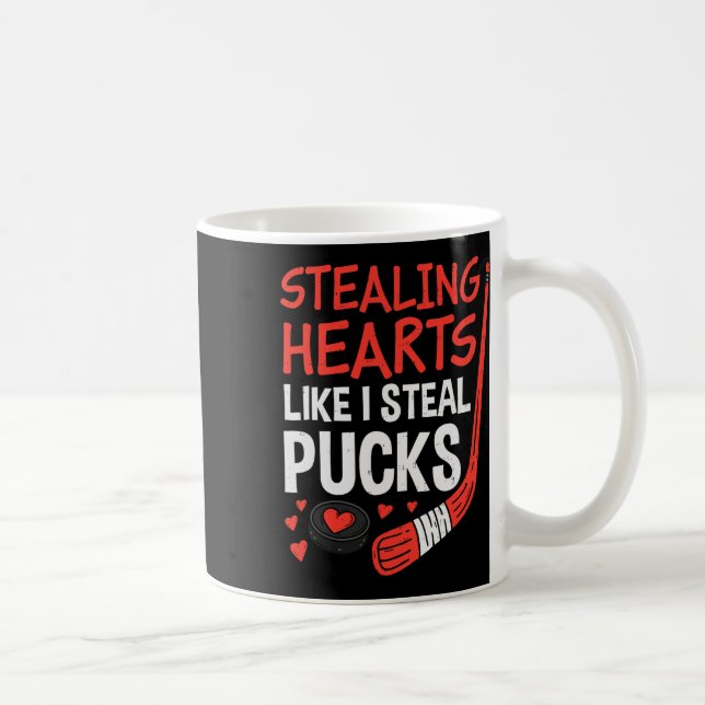 Stealing Hearts Stealing Pucks Hockey Valentines D Coffee Mug (Right)