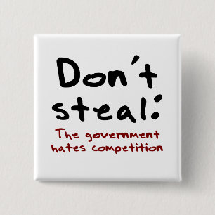 Stealing is wrong 2 inch square button