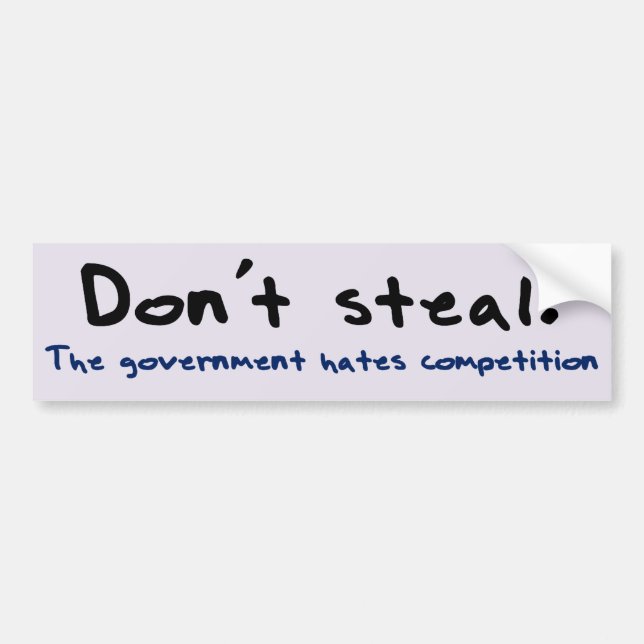 Stealing is wrong bumper sticker (Front)
