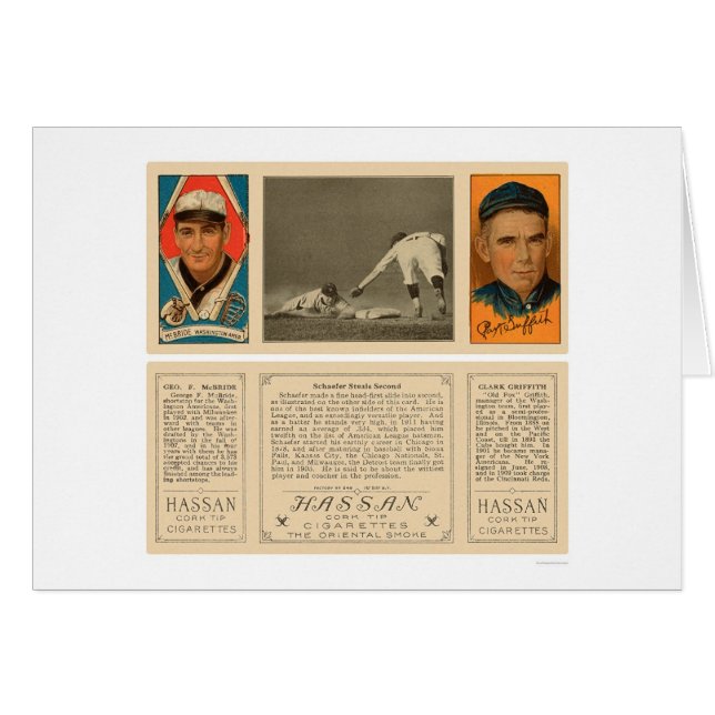 Stealing Second Senators Baseball 1912 (Front Horizontal)