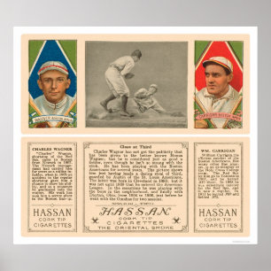 Stealing Third Red Sox Baseball 1912 Poster