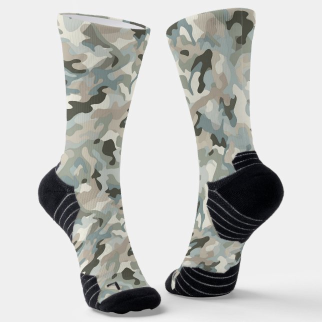 Stealth Blue Camo Wave Socks (Angled)