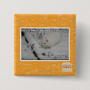 Stealth Kitty 1 2 Inch Square Button