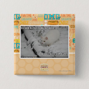 Stealth Kitty 1 2 Inch Square Button