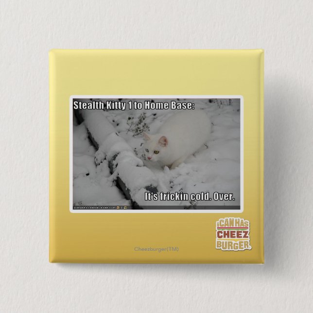 Stealth Kitty 1 2 Inch Square Button (Front)