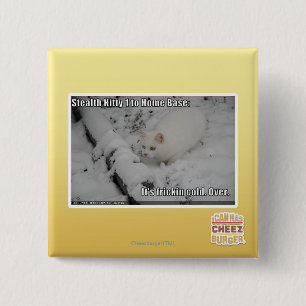 Stealth Kitty 1 2 Inch Square Button