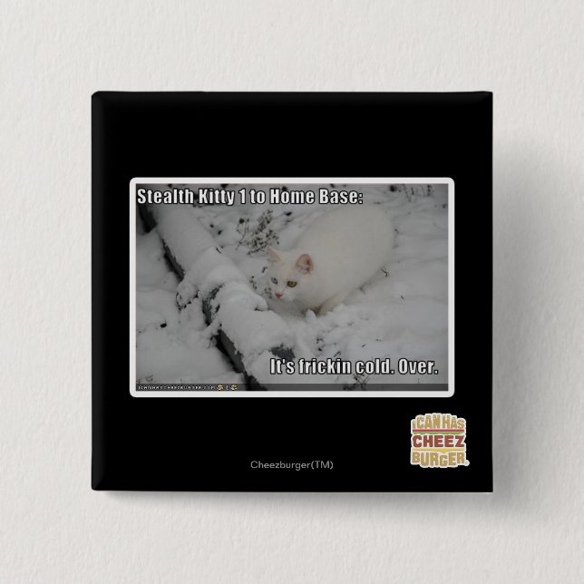 Stealth Kitty 1 2 Inch Square Button (Front)