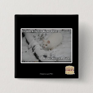 Stealth Kitty 1 2 Inch Square Button