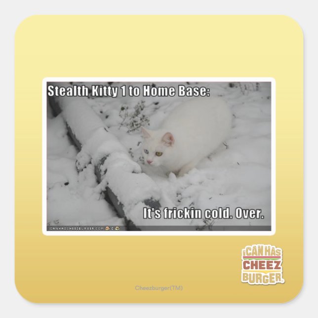 Stealth Kitty 1 Square Sticker (Front)