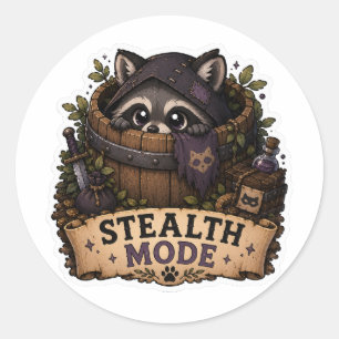 Stealth Mode Funny Rogue Raccoon Sticker