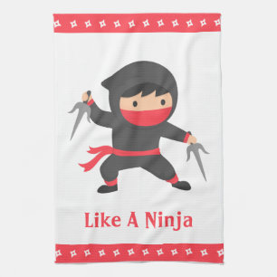 Stealth Ninja with Sai Weapons for Kids Kitchen Towel