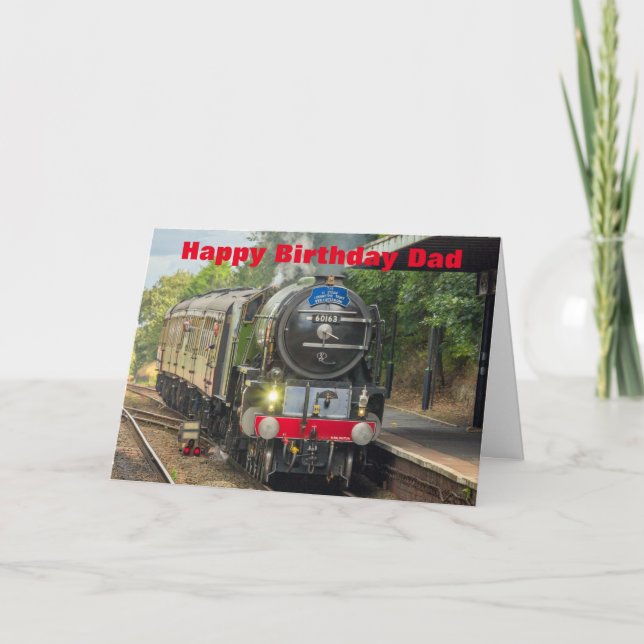 Steam Engine Birthday Card for Dad (Front)