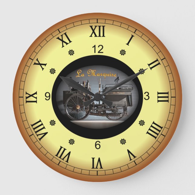 Steam Engine Car~De Dion-Bouton La Marquise~1884~* Large Clock (Front)