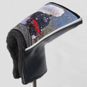 Steam Engine in Snow, Train Locomotive, Railfan Golf Head Cover