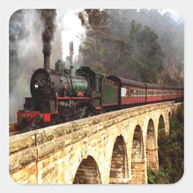 Steam Engine on Trestle Stickers (Front)