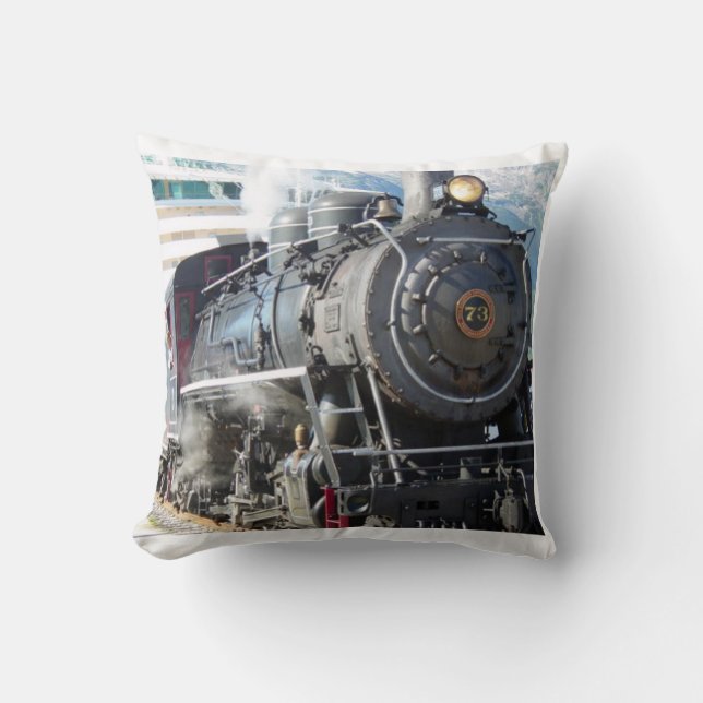 Steam Engine throw pillow (Front)