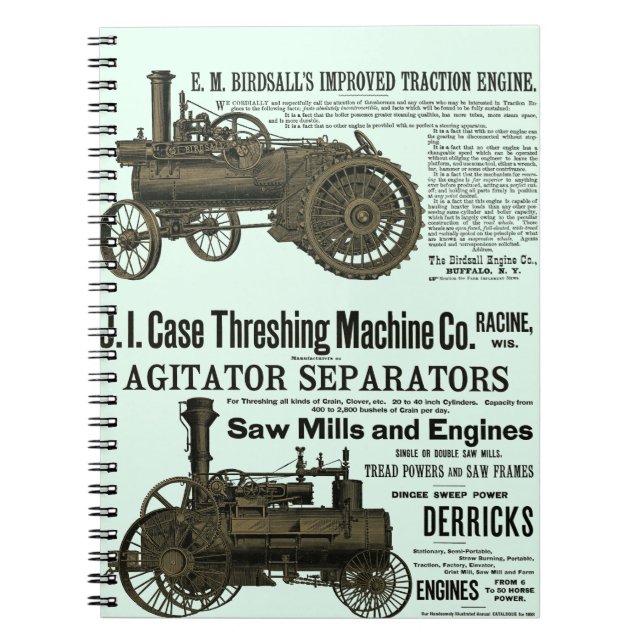 STEAM ENGINE TRACTION ENGINE FARM TRACTOR FARM NOTEBOOK (Front)