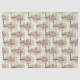 Steam Engine Train and Stripes Decoupage Tissue Paper