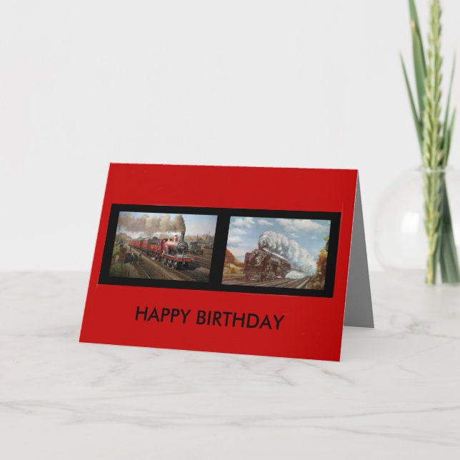 Steam Engine Trains Birthday card (Front)
