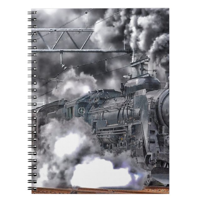 Steam Engines Trains HDR Photo Notebook (Front)