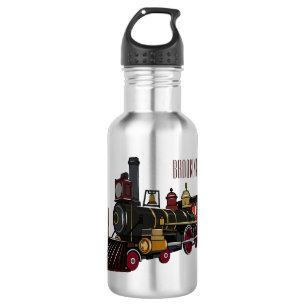 Steam locomotive cartoon illustration  532 ml water bottle