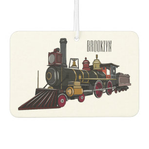 Steam locomotive cartoon illustration  air freshener