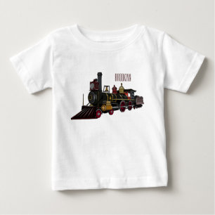 Steam locomotive cartoon illustration baby T-Shirt