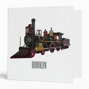 Steam locomotive cartoon illustration  binder