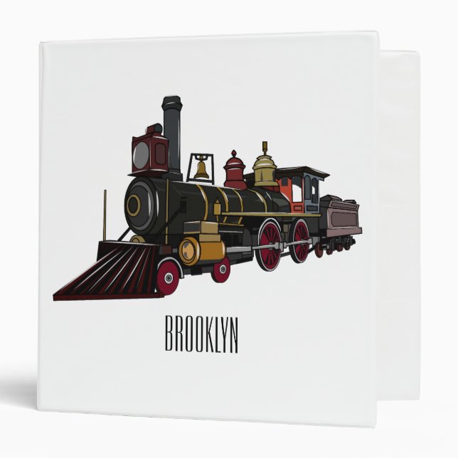 Steam locomotive cartoon illustration  binder (Front/Inside)
