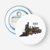 Steam locomotive cartoon illustration 