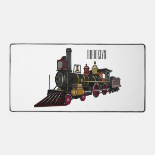 Steam locomotive cartoon illustration  desk mat