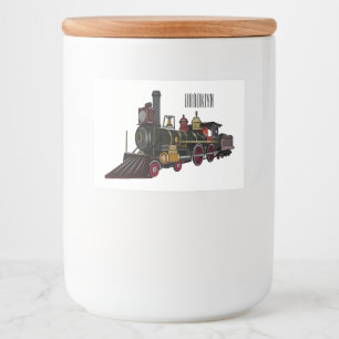 Steam locomotive cartoon illustration  food label