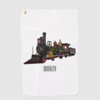 Steam locomotive cartoon illustration