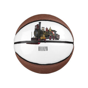 Steam locomotive cartoon illustration mini basketball