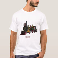 Steam locomotive cartoon illustration