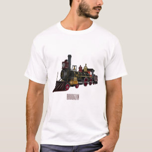Steam locomotive cartoon illustration  T-Shirt