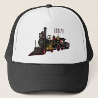 Steam locomotive cartoon illustration