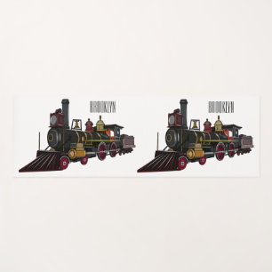 Steam locomotive cartoon illustration  yoga mat