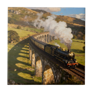 Steam Locomotive on Viaduct Tile